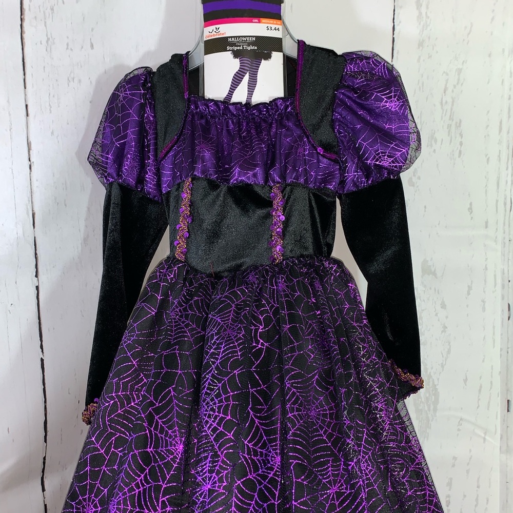 Witch Girls Halloween Costume Size 5-6 Dress hoop